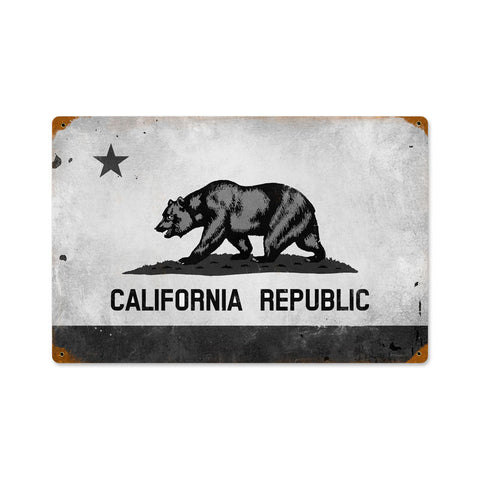 California Flag Vintage Sign Metal Sign