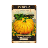 Pumpkin Card Seed Vintage Sign Metal Sign