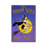 Halloween Broom Rides Vintage Sign Metal Sign