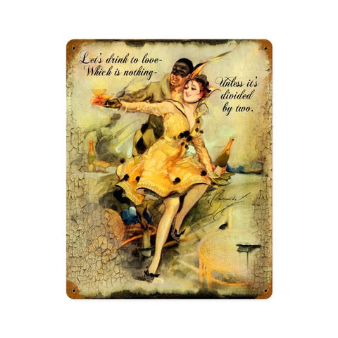 Drink To Love Vintage Sign Metal Sign