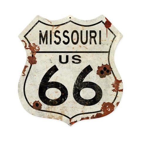 Missouri US 66 Shield Vintage Plasma Vintage Sign Metal Sign