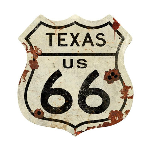Texas US 66 Shield Vintage Plasma Vintage Sign Metal Sign