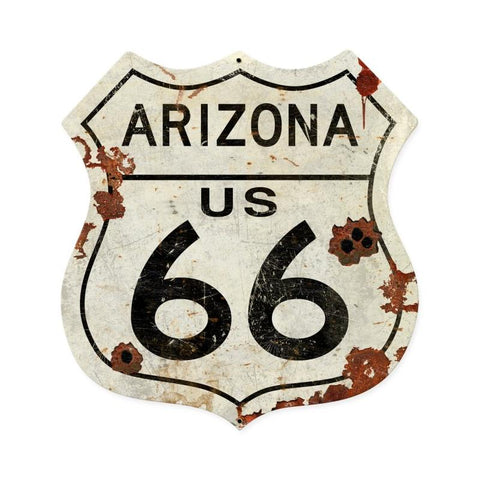 Arizona US 66 Shield Vintage Plasma Vintage Sign Metal Sign