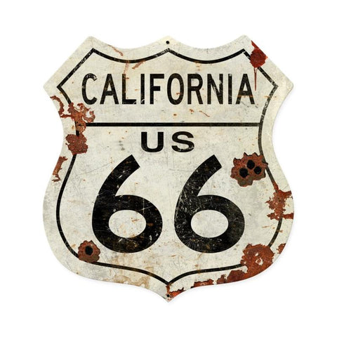 California US 66 Shield Vintage Plasma Vintage Sign Metal Sign