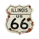 Illinois US 66 Shield Vintage Plasma Vintage Sign Metal Sign