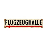 Flugzeughalle Left Vintage Sign Metal Sign
