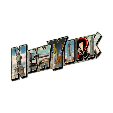 New York Landmarks Vintage Sign Metal Sign