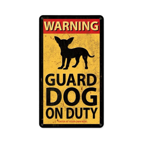 Guard Dog On Duty Vintage Sign Metal Sign