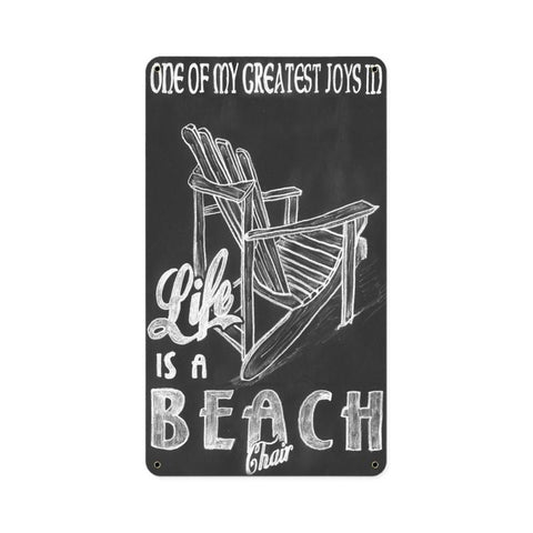 Life Is A Beach Chair Vintage Sign Metal Sign