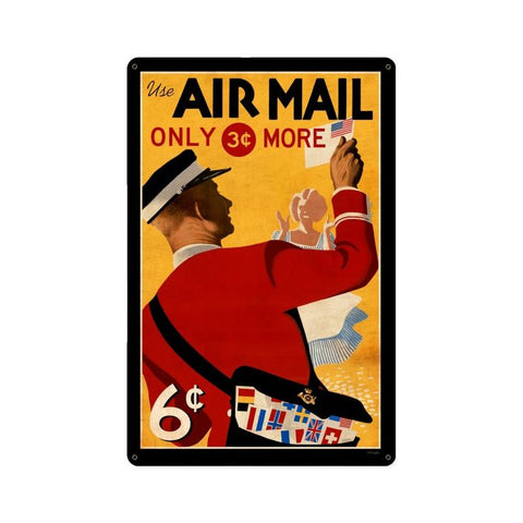 Air Mail Postage Stamp Vintage Sign Metal Sign