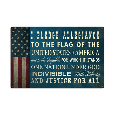 The Pledge Of Allegiance Vintage Sign Metal Sign