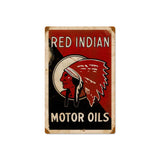Red Indian Motor Oils Vintage Sign Metal Sign