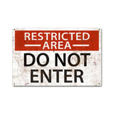 Restricted Area Vintage Sign Metal Sign