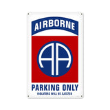 82Nd Airborne Parking Vintage Sign Metal Sign