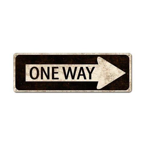 One Way Vintage Vintage Sign Metal Sign