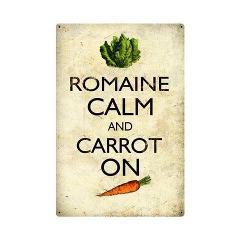 Romaine Calm Carrot Vintage Sign Metal Sign