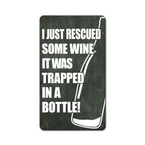 Rescue Wine Vintage Sign Metal Sign