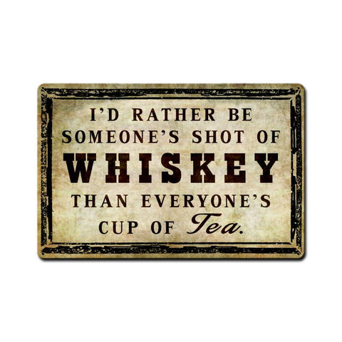 Shot Of Whiskey Vintage Sign Metal Sign