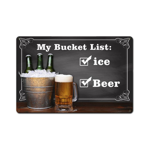 Bucket List Vintage Sign Metal Sign