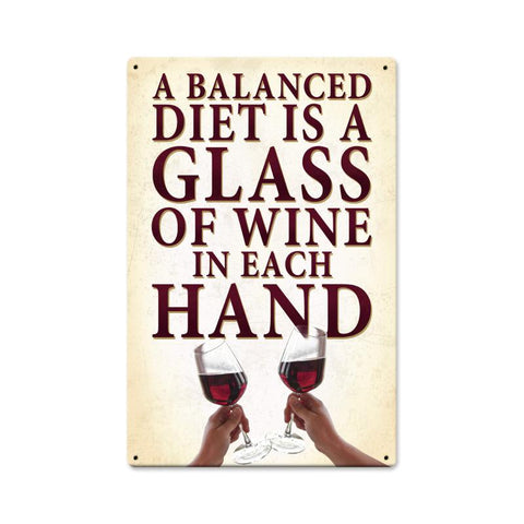 A Balanced Diet Vintage Sign Metal Sign