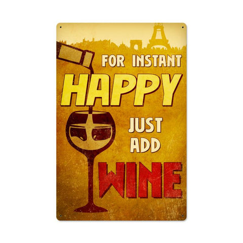Happy Wine Vintage Sign Metal Sign