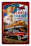 Planes Trains Automobiles Vintage Sign Metal Sign