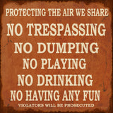 No Trespassing Dumping Vintage Sign Metal Sign