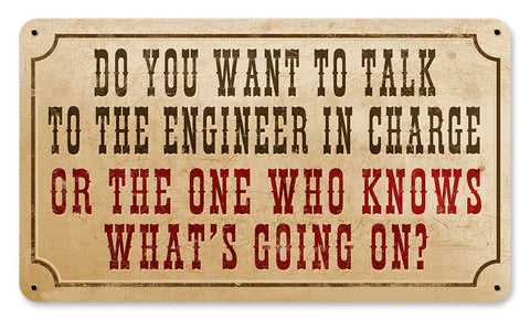 Talk Engineer Vintage Sign Metal Sign