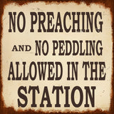 Preaching Peddling Vintage Sign Metal Sign
