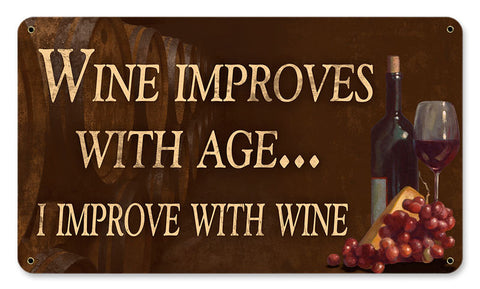 Improve Wine Vintage Sign Metal Sign
