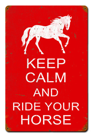 Keep Calm Horse Vintage Sign Metal Sign