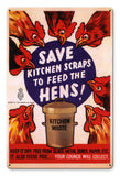 Save Kitchen Scraps Feed Hens Vintage Sign Metal Sign