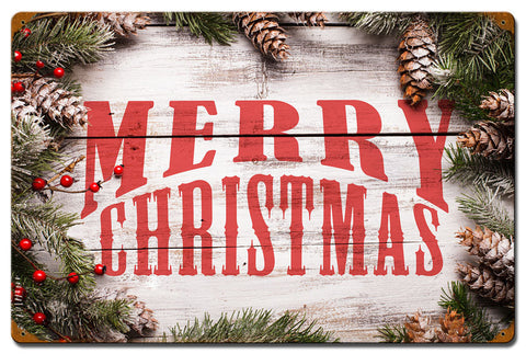 Merry-Christmas-Wood-Pine-Vintage-Sign-Metal-Sign