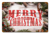 Merry Christmas Wood Pine Vintage Sign Metal Sign