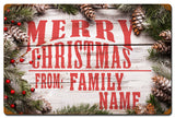 Merry Christmas From Family  Sign Vintage Sign - Personalized Metal Sign
