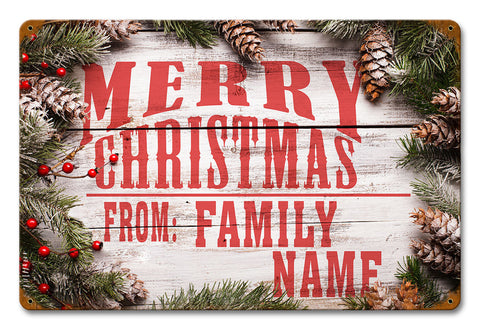 Merry-Christmas-From-Family--Vintage-Sign---Personalized-Metal-Sign