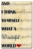 What A Wonderful World Lyrics Vintage Sign Metal Sign