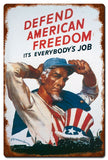 Defend American Freedom Vintage Metal Sign