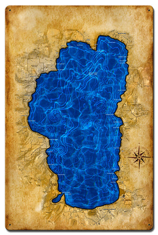 Lake Tahoe Map Vintage Sign Metal Sign