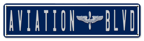 Aviation Blvd Metal Sign