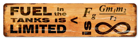 Fuel vs Gravity Metal Sign