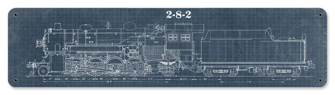 Train-Blue-Print-2-8-2-Metal-Sign