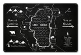 Lake Tahoe Chalk Drawing Metal Sign