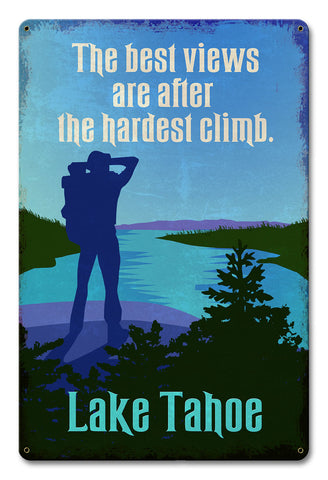 Tahoe Hiking Best Views Metal Sign