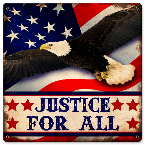 Justice For All Vintage Sign Metal Sign