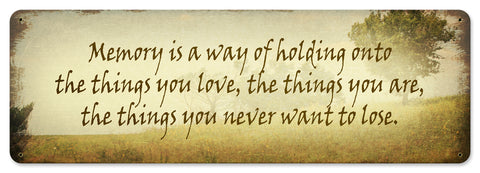 Memory Is A Way Vintage Sign Metal Sign