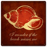 I Wonder If The Beach Vintage Sign Metal Sign
