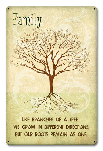 Family Like Branches Vintage Sign Metal Sign