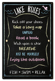 Lake Rules Chalk Drawing Vintage Sign Metal Sign