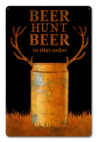 Beer-Hunt-Beer-In-That-Order-Vintage-Sign-Metal-Sign